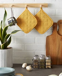 Design Imports Basic Kitchen Collection, Quilted Terry, Honey Gold, Potholder