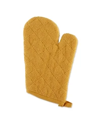 Design Imports Basic Terry Collection 100% Cotton Quilted, Oven Mitt, Honey Gold, 2 Piece
