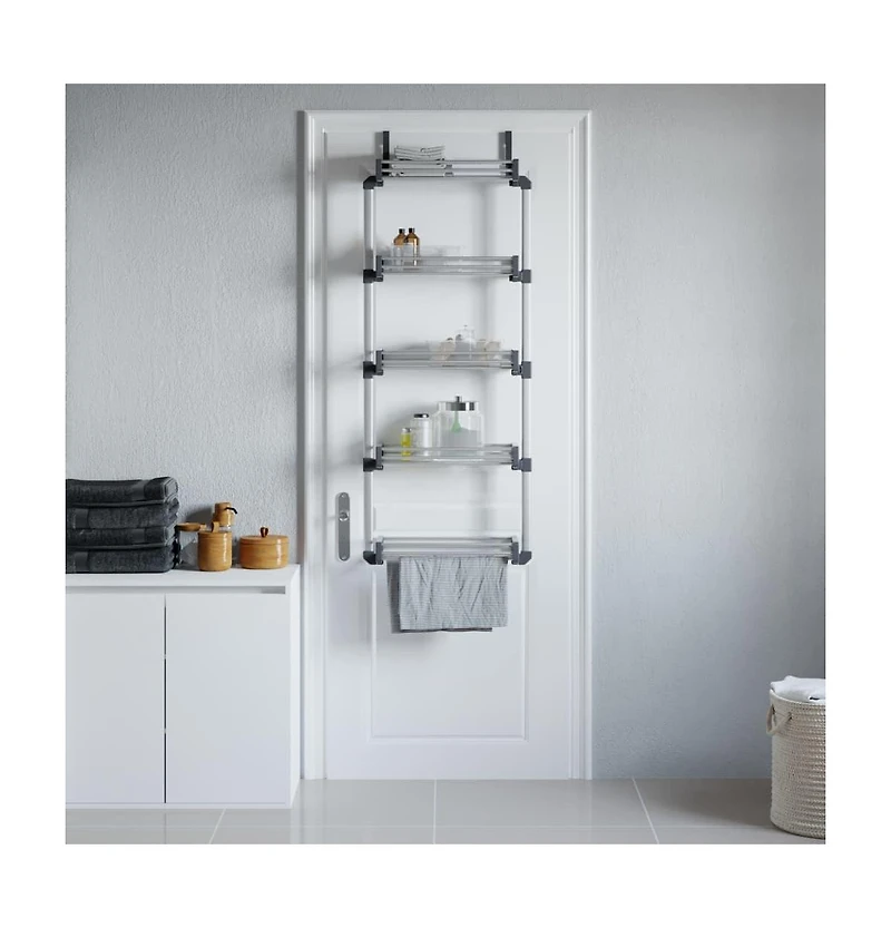vidaXL Door Organizer with 5 Shelves 20.5"x7.9"x53.1" Aluminum