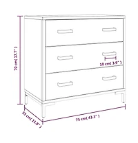 Chest of Drawers 29.5"x13.8"x27.6" Solid Wood Pine