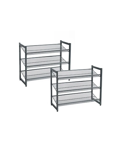 Slickblue 3-tier Shoe Racks For Closet, Set Of 2, Metal Mesh