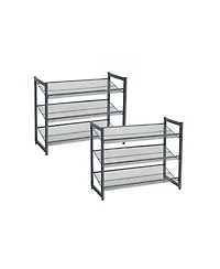 Slickblue 3-tier Shoe Racks For Closet, Set Of 2, Metal Mesh