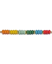 GiGiGirl 14k Yellow Gold Plated Bracelet with 8.2mm Multi Colored Stone Beads for Kids