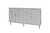 Streamdale Gray Lacquered Wooden Cabinet Server for Multiple Rooms