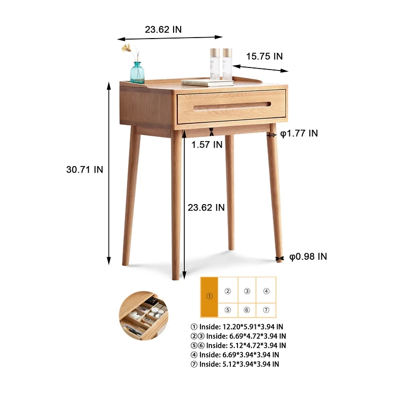 Dresser Bistro Table dresser 100% solid table desk top table dresser compact dresser accessories storage width 60cm storage drawer natural wood natura