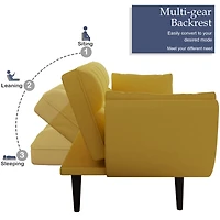 Streamdale Furniture Comfortable 57" Yellow Sofa with Throw Pillow