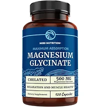Nobi Nutrition Magnesium Bisglycinate (500mg) Capsules, 120ct