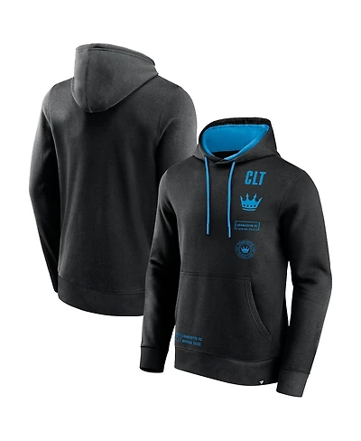 Fanatics Men's Black Charlotte Fc Halftime Pullover Hoodie