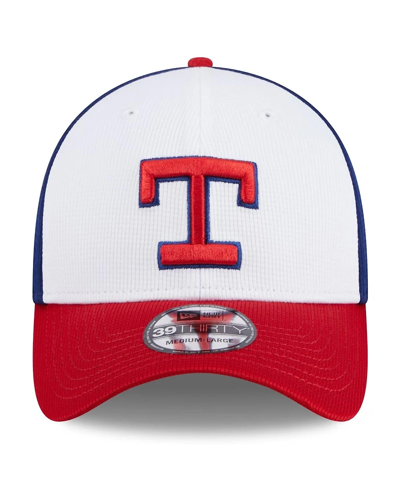 New Era Men's White Texas Rangers 2024 Batting Practice 39THIRTY Flex Hat