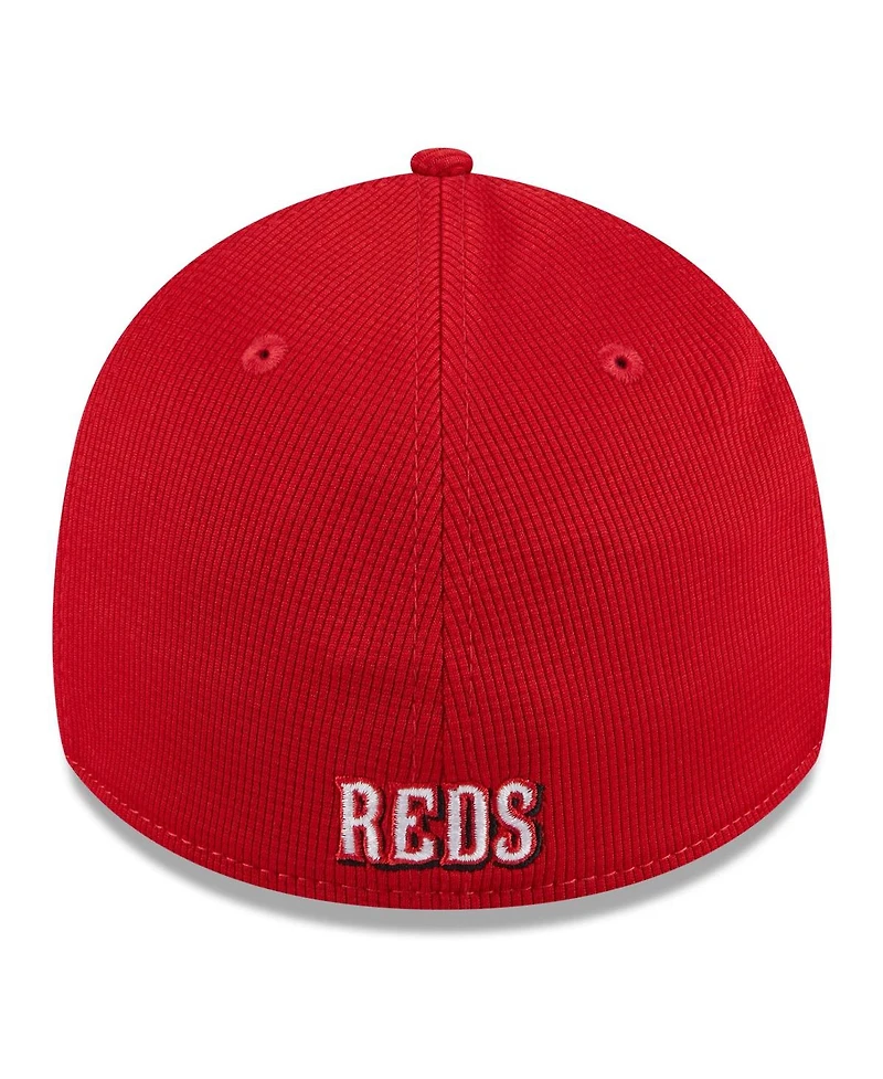 New Era Men's White Cincinnati Reds 2024 Batting Practice 39THIRTY Flex Hat