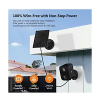 Z-edge SW03- 3 Packs 1080P Full Hd Wireless Smart Cameras with Solar Panels and 16GB Tf Card, Supports Night Vision