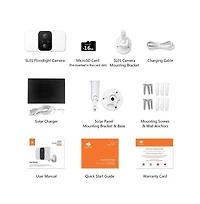 Wireless Floodlight 1080P Security Camera with Solar Panel and 16GB Tf Card