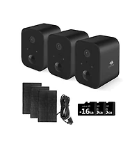 Z-edge SW03- 3 Packs 1080P Full Hd Wireless Smart Cameras with Solar Panels and 16GB Tf Card, Supports Night Vision
