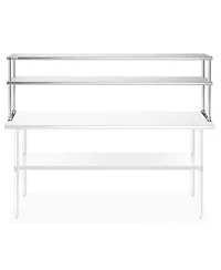 Gridmann Nsf Commercial Stainless Steel Double Overshelf 72" x 12" for Prep & Work Table
