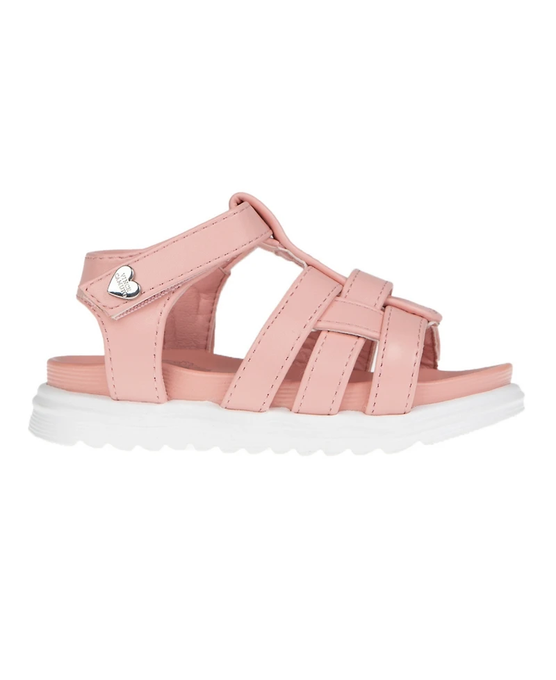Vince Camuto Toddler Girl's Platform Sandal with Vc Heart Rivet Polyurethane Sandals
