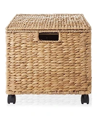 Casafield Rolling Filing Cabinet, Water Hyacinth Hanging File Folder Organizer, Home Office Storage