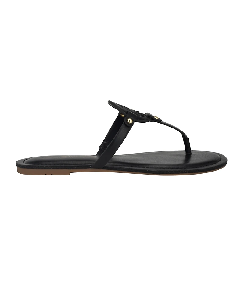 Tommy Hilfiger Women's Litzy Logo T-Strap Flat Sandals