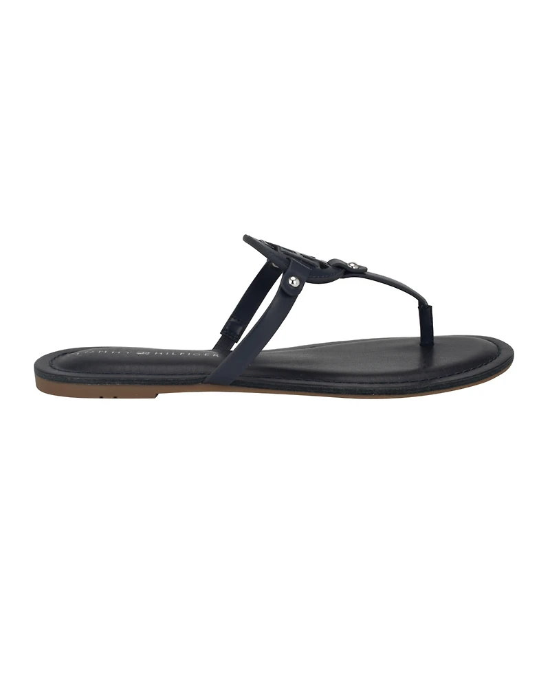 Tommy Hilfiger Women's Litzy Logo T-Strap Flat Sandals
