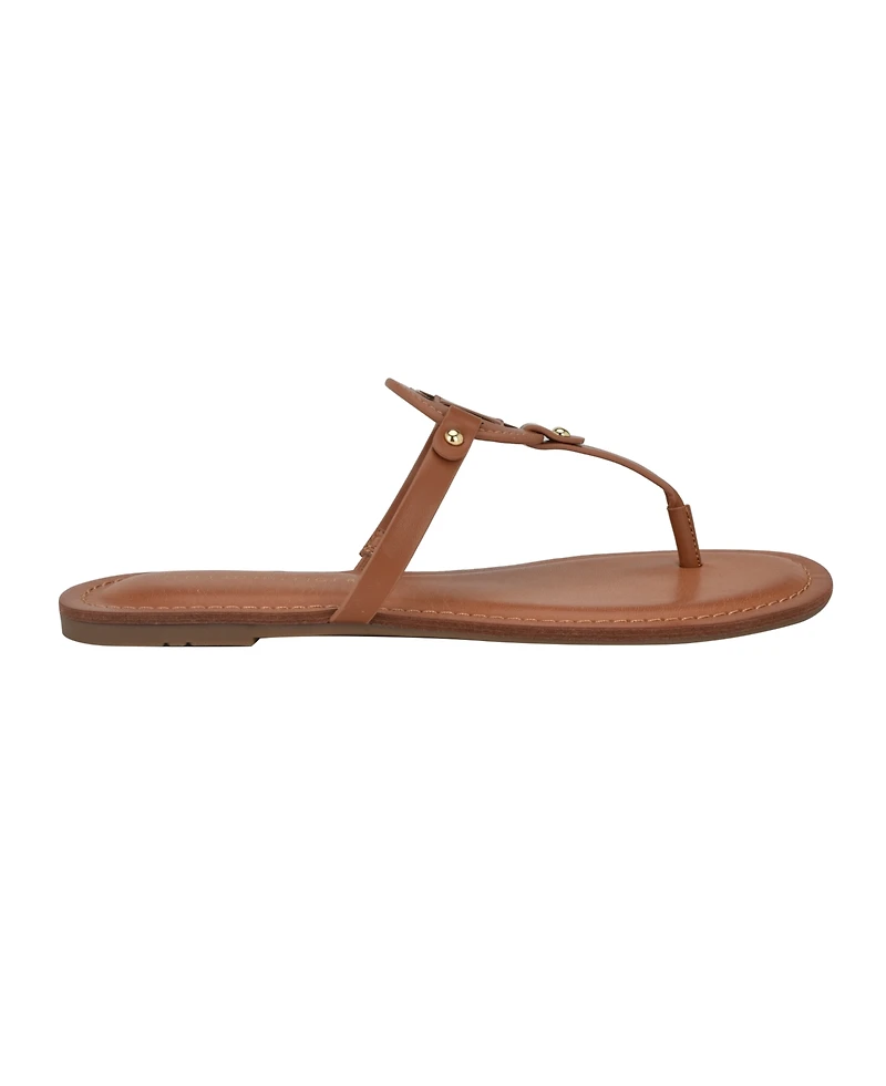 Tommy Hilfiger Women's Litzy Logo T-Strap Flat Sandals