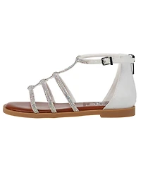 Vince Camuto Big Girl's Fashion Sandal with Micro Stone Strappy Upper Glass stones/Polyester Sandals