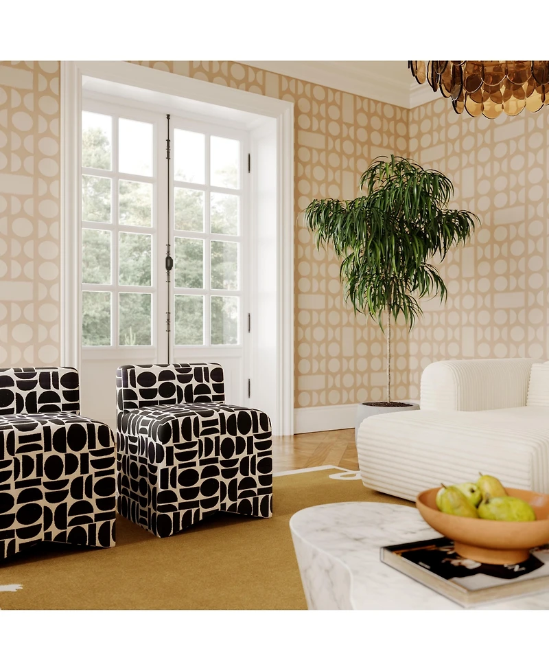 Tov Furniture 25" Geometric Jacquard Weave Stool