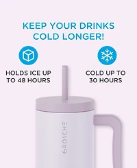 Grosche 40oz Insulated Tumbler with Straw and Handle