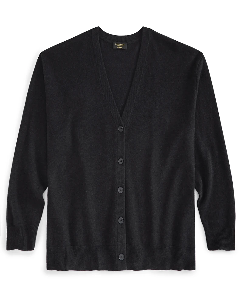 Charter Club Plus 100% Cashmere Button-Front Cardigan, Macy's Exclusive
