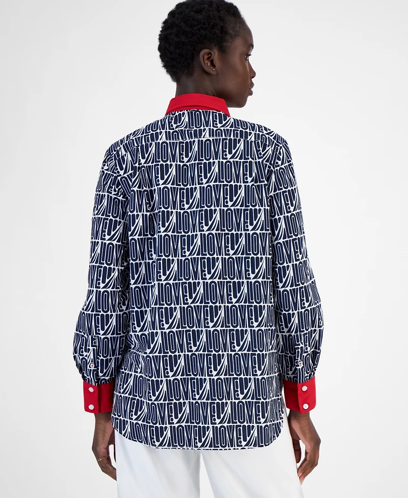Nautica Jeans Women's Love Boat Printed Shirt