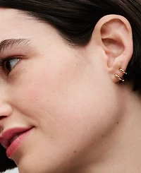 Pandora 14K Gold-Plated Double Huggie Hoop Earrings