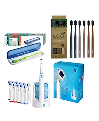 Pursonic Family Dental Bundle: Rechargeable Electric Toothbrush, 6 Eco Cedarwood Brushes & Portable Uv Sanitizer