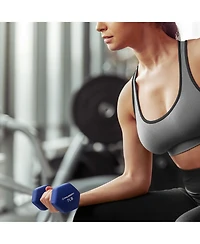 Philosophy Gym Neoprene Dumbbell Hexagon Hand Weights, 7 lb Pair - 14 lb Total