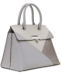 Calvin Klein Becky Metallic Colorblock Turnlock Convertible Satchel