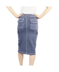 Indigo Poppy Women's Slate Cargo Skirt