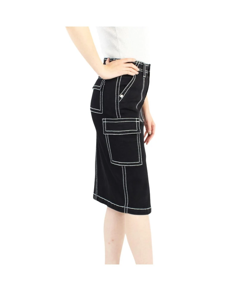 Indigo Poppy Women's Black Cargo Skirt