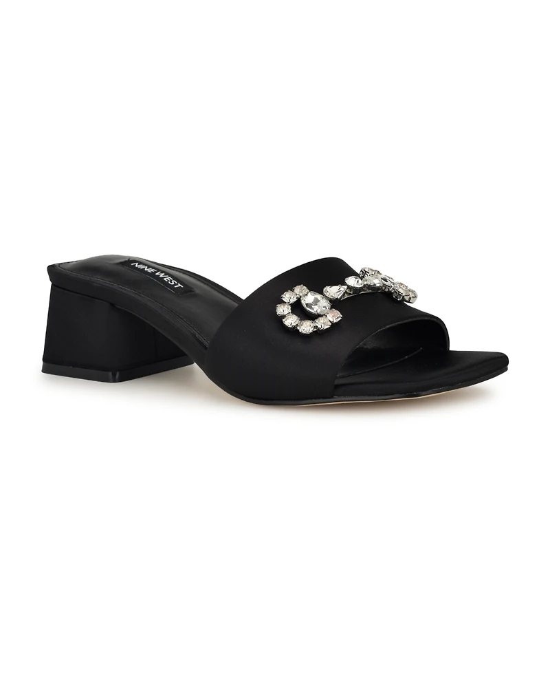 Nine West Women's Bamsy Square Toe Slip-on Dress Sandals