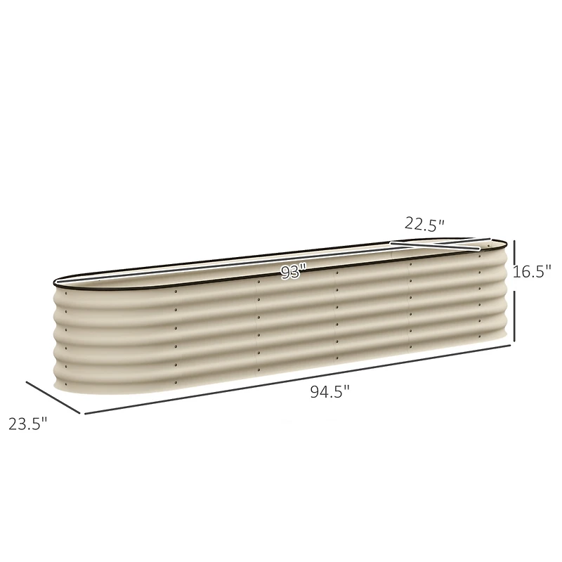 Outsunny Galvanized Raised Garden Bed Planter Box, 7.9' x 2' x 1.4
