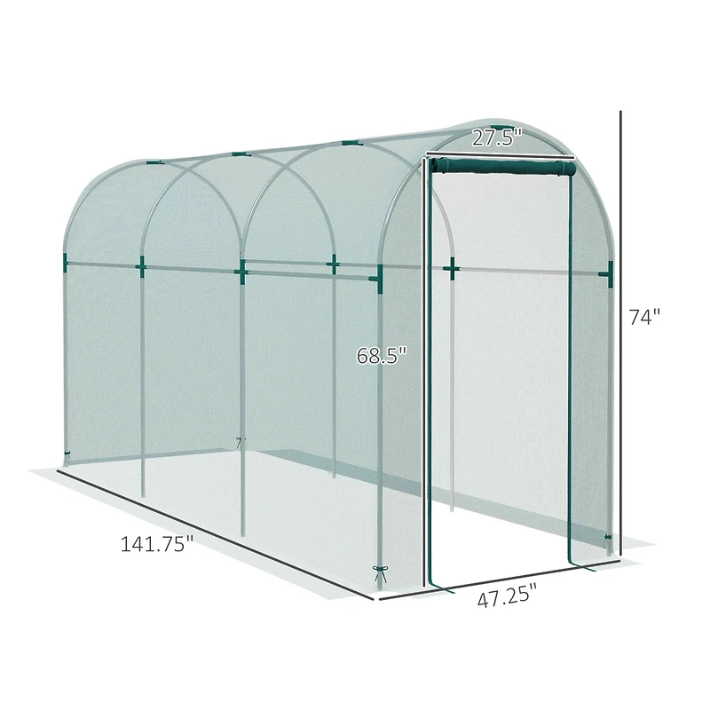 Outsunny 4' x 12' Plant Protection Tent Crop Cage with Door,