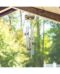 Fc Design 23" Long School Bus Round Top Wind Chime Home Decor Perfect Gift for House Warming, Holidays and Birthdays