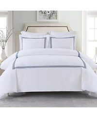 Adeline 100% Cotton Percale Embroidered Duvet Cover Set, King/California King