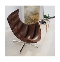 Merrick Lane Pavel Contoured Swivel Accent Chair With Crisscross Metal Base