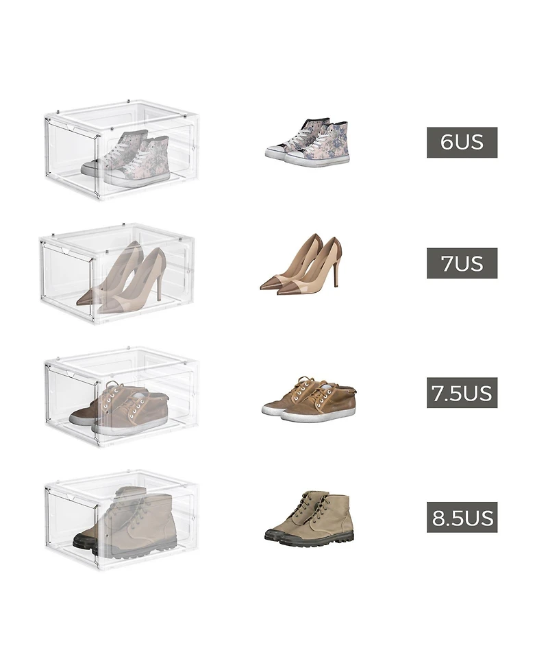 Slickblue Shoe Organizers, Set Of 12, Plastic Shoe Storage With Clear Door