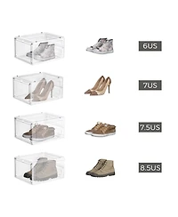 Slickblue Shoe Organizers, Set Of 12, Plastic Shoe Storage With Clear Door