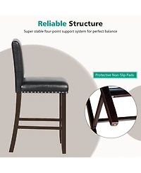 Sugift Set of 2 Bar Stools with Back for Kitchen Island