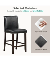 Sugift Set of 2 Bar Stools with Back for Kitchen Island