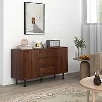 Homcom Retro Sideboard with 2 Cabinets 3 Drawers, Buffet Table