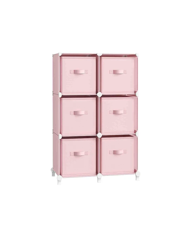 Slickblue Cube Storage Organizer with Storage Boxes, Customizable Shape, Bedroom, Living Room-6 Cubes