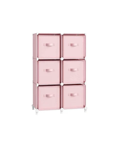 Slickblue Cube Storage Organizer with Storage Boxes, Customizable Shape, Bedroom, Living Room-6 Cubes
