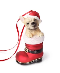 Holiday Lane Pets French Bulldog Santa's Boot Ornament, Exclusively at Macy's
