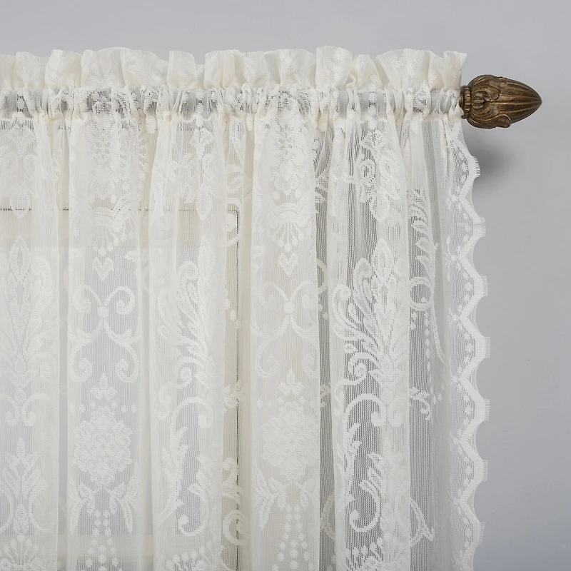 Ariella Floral Lace Sheer Rod Pocket Curtain Panel
