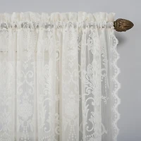 Ariella Floral Lace Sheer Rod Pocket Curtain Panel